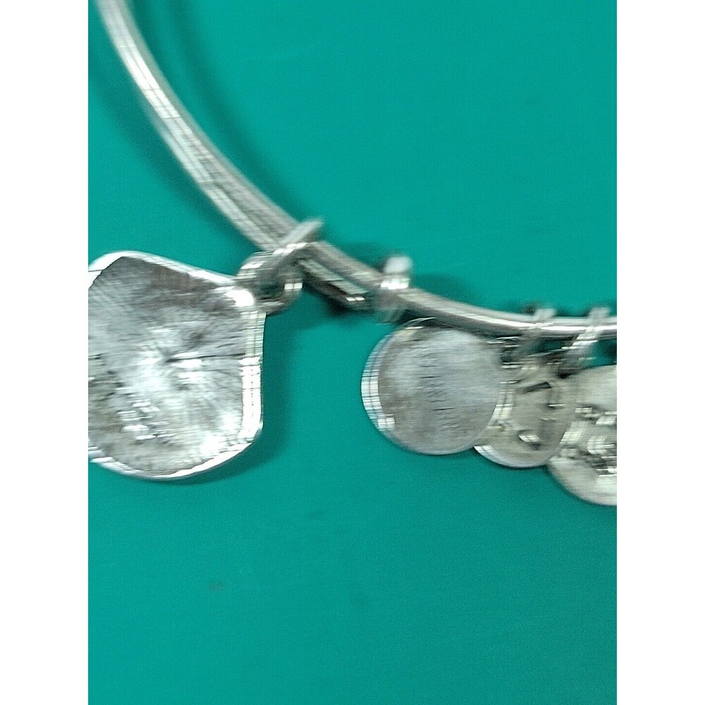 Alex and Ani Sea Shell Charm Silver Tone Adjustable Bangle Bracelet - Picture 5 of 6